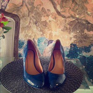 Navy Blue mid heel scarpin shoes
